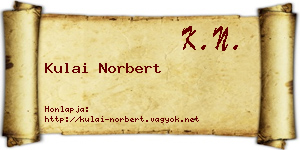 Kulai Norbert névjegykártya